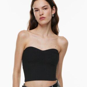 Aritzia Wilfred Sculpt Knit Sweetheart Tube Top | Black | Size M